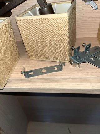 COJUNTO 6 LAMPARAS DE PARED DE METAL Y TELA