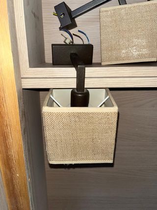 COJUNTO 6 LAMPARAS DE PARED DE METAL Y TELA