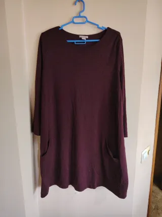 Vestido granate talla grande