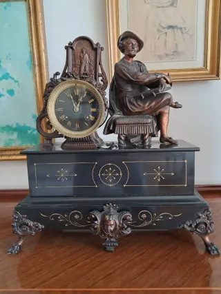 Reloj de mesa bronce figura hombre