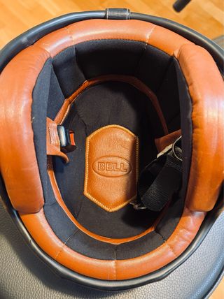 Casco Cuero Moto Bell Talla S