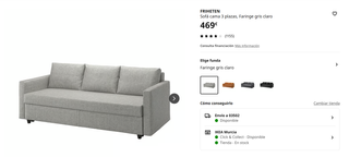 Sofá Cama Ikea Friheten 3 Plazas Gris