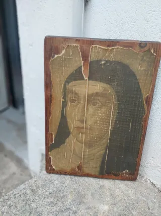 Cuadro antiguo de santa Teresa de Jesús,en madera