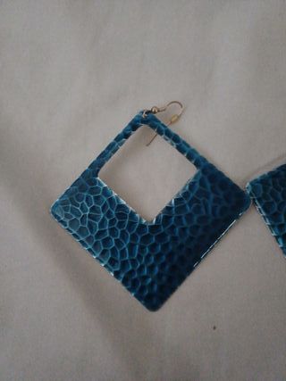 Pendientes Cuadrados Azules