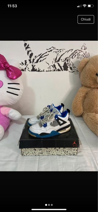 Scarpe Jordan 4 Blu Bianche