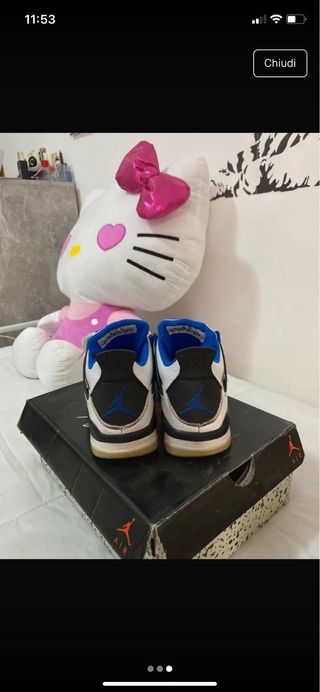 Scarpe Jordan 4 Blu Bianche