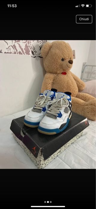 Scarpe Jordan 4 Blu Bianche