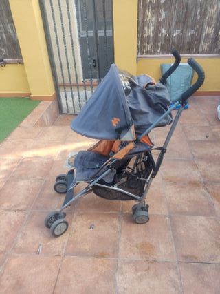Carrito Bebé Maclaren Gris y Naranja