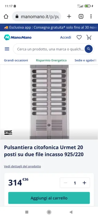 Pulsantiera Urmet 20 posti incasso