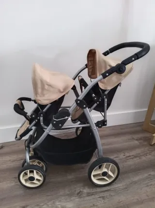 Cochecito doble para bebé (muñecos)