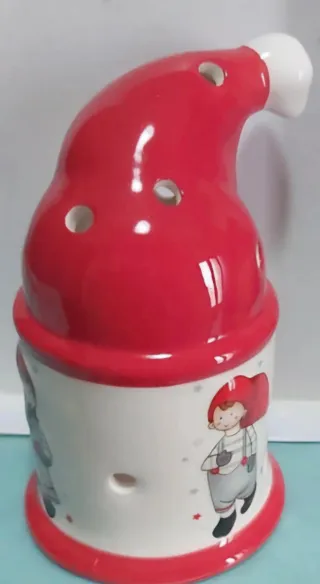 Portacandele natalizio in porcellana