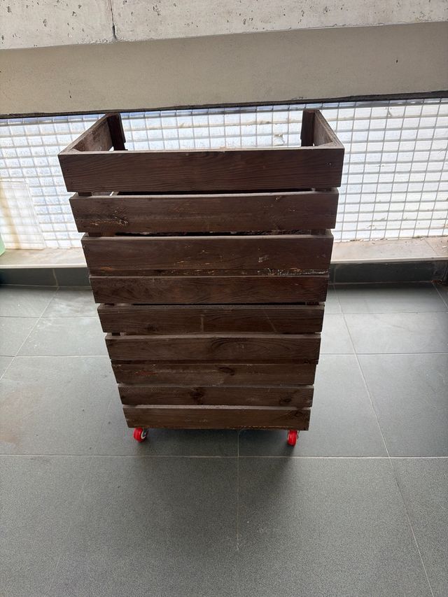 Móveis em madeira com rodas travessa de fruta/prateleira