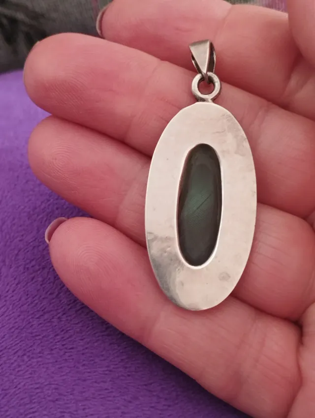 Colgante Plata Ley y Amazonita Artesanal