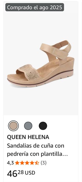 Sandalias cuña Queen Helena beige pedrería