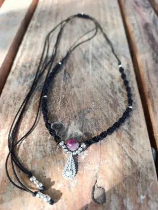 Collar choker piedra y acero inoxidable