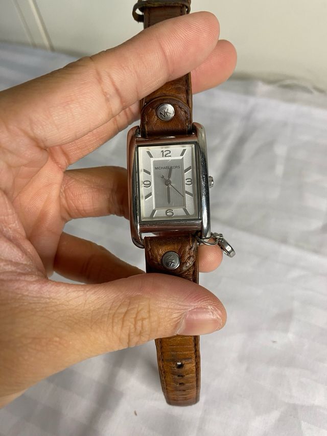Reloj Michael Kors Cuero Marrón y Plata