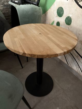 Mesa redonda madera y metal