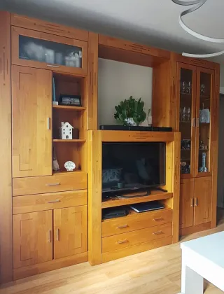 Mueble de salón madera maciza natural