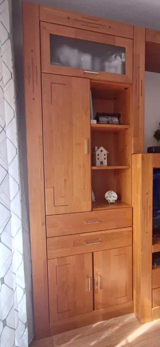 Mueble de salón madera maciza natural