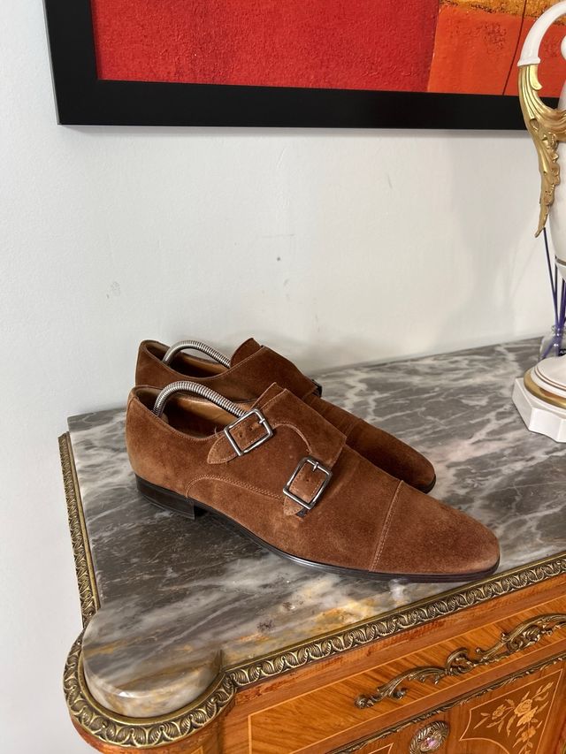 Zapatos doble hebilla caballero marrones 44