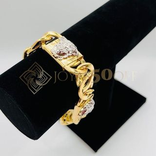 PULSERA TIPO CARTIER - MEDUSA BICOLOR, Hueca. Oro 