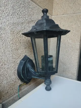Farol Aplique Exterior Negro