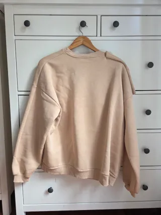 Sudadera beige maxi lazo oversize