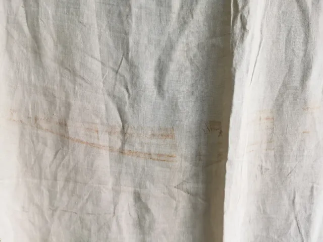 Cortina vintage de lino/hilo/encaje filet artesana