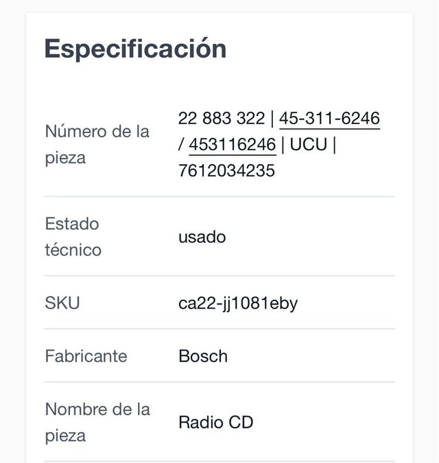 Radio CD UCU GM 22 883 322 Opel Astra J