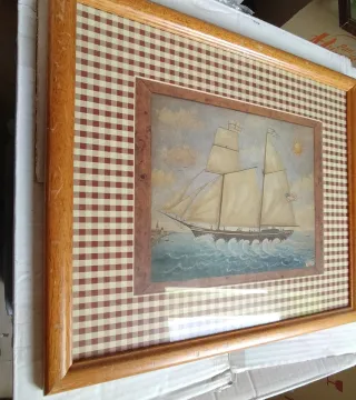 Cuadro antiguo marino velero