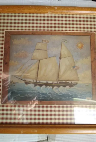 Cuadro antiguo marino velero