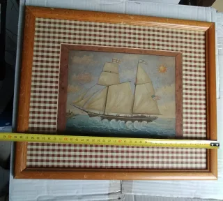 Cuadro antiguo marino velero