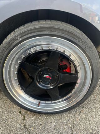 Llantas Japan Racing JR6 5 radios negras y pulidas