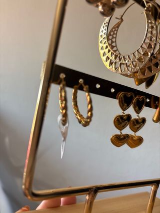 Conjunto de pendientes dorados acero inoxidable