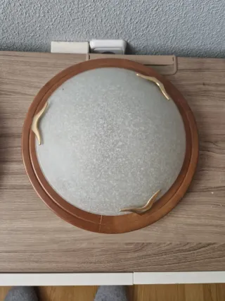 Lámpara de techo madera y cristal (tengo dos)