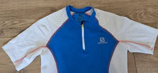 Camiseta técnica Salomon S-LAB azul/blanca