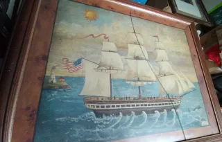Antiguo cuadro marino velero