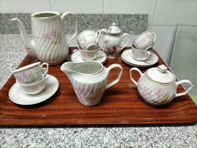 Juego de café antiguo hecho a mano