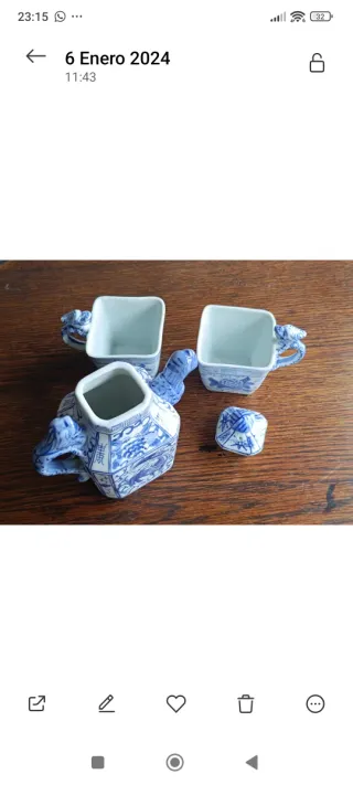 Tetera y tazas chinas vintage