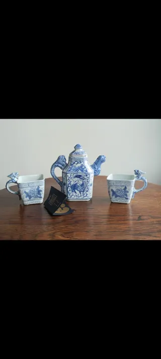 Tetera y tazas chinas vintage