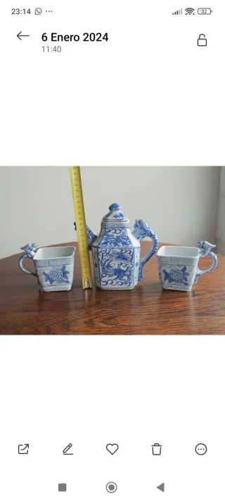 Tetera y tazas chinas vintage