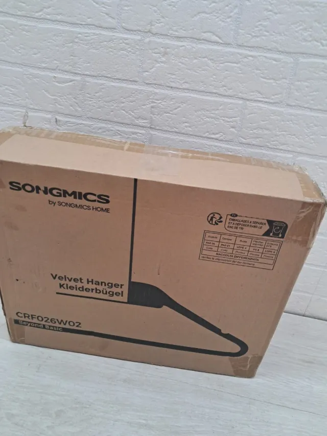 SONGMICS Perchas Terciopelo Blanco x30