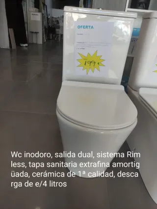 Inodoro WC salida dual Rimless