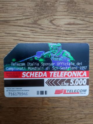 Scheda telefonica "Coppa del mondo di sci '97"