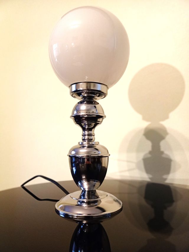 Lámpara Space Age Cromada Opalina España 70´s