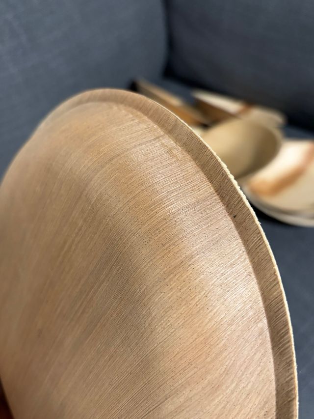 Conjunto de 12 Pratos de Bambu Natural