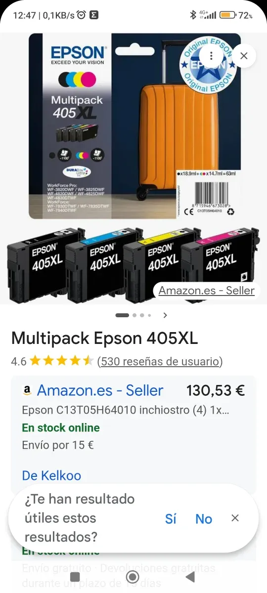 Pack 4 Cartuchos Original Epson 405XL