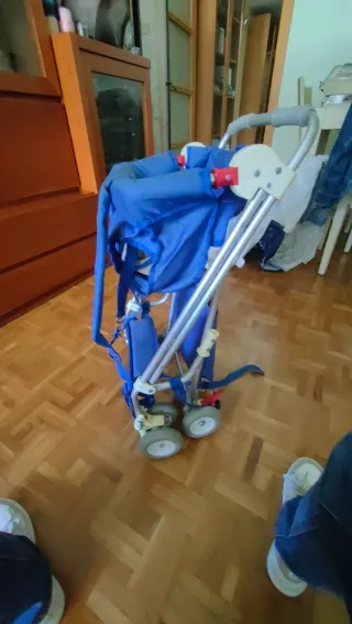 Mochila espalda-Silla de paseo azul para bebé