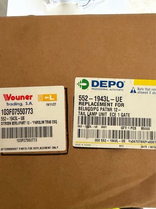 Faro Trasero Izquierdo Peugeot Partner