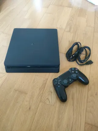 Ps4 Slim 1tb Negra + Mando y Cables